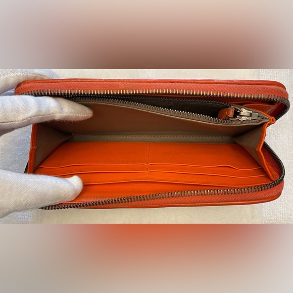 Bottega Veneta Authentic Vintage Orange and Brown Woven Wallet - Picture 8 of 16